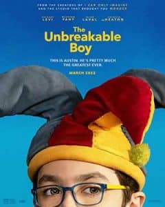 Movie poster for book TUB by Author SL showing boy wearing glasses and rainbow-colored jester hat